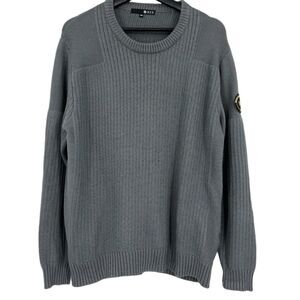 NIX Sweater mens gray 105 Medium ribbed crew neck pullover top